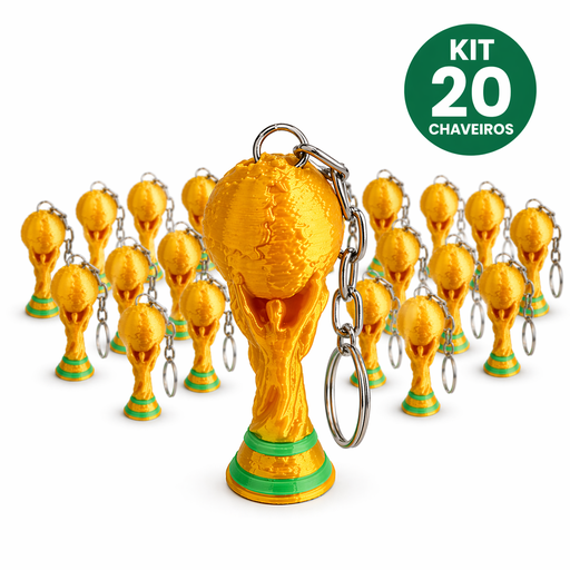 [KIT20CHAVCopa2026Dourado] Kit 20 Chaveiros Copa 2026 Dourado